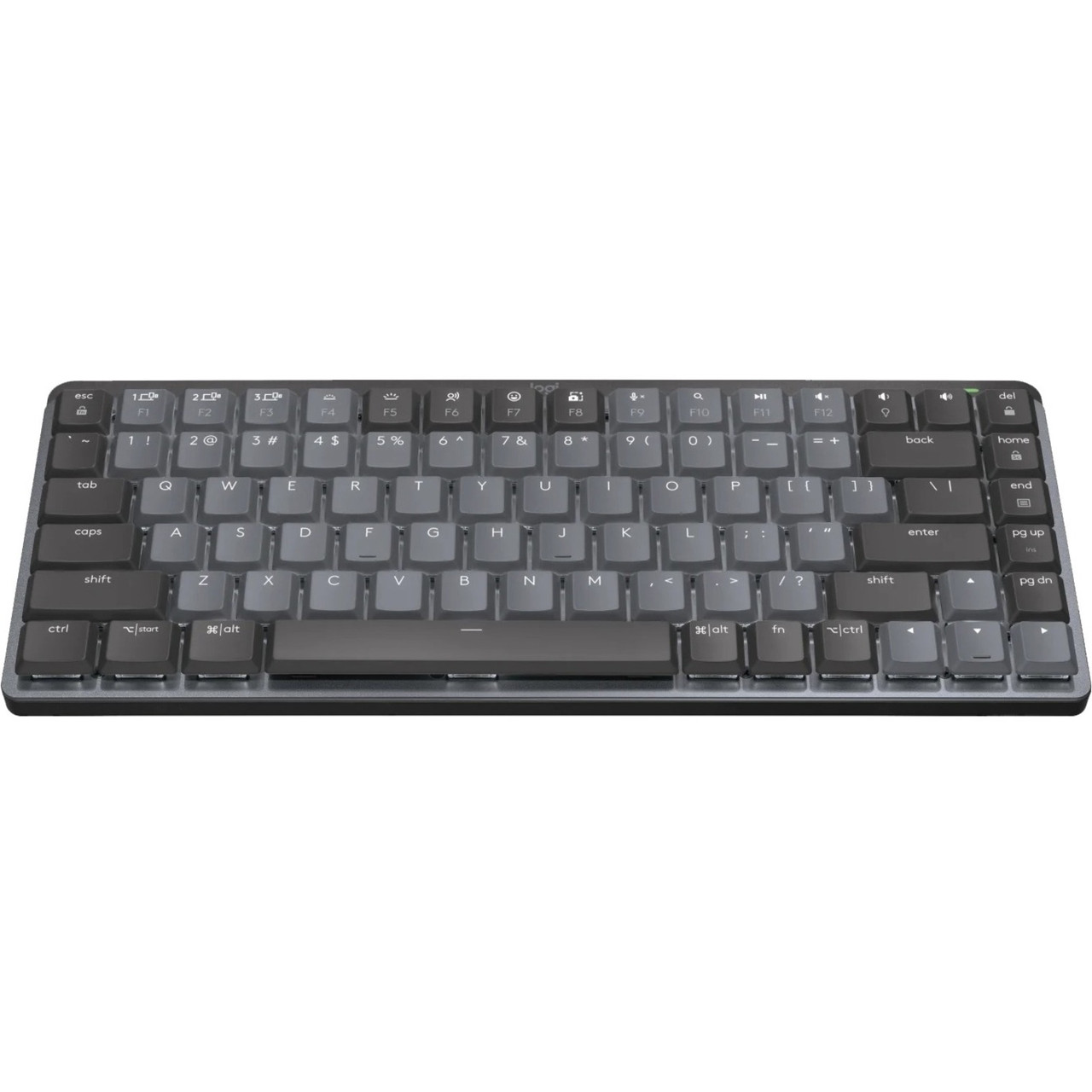 Logitech MX Mechanical Mini Wireless Illuminated Keyboard, Tactile Quiet Switches, Backlit, Bluetooth, USB-C - Wireless Connectivity - Bluetooth - 32.81 ft - ChromeOS - PC, Mac - Mechanical/MX Keyswitch - Graphite - 920-010550