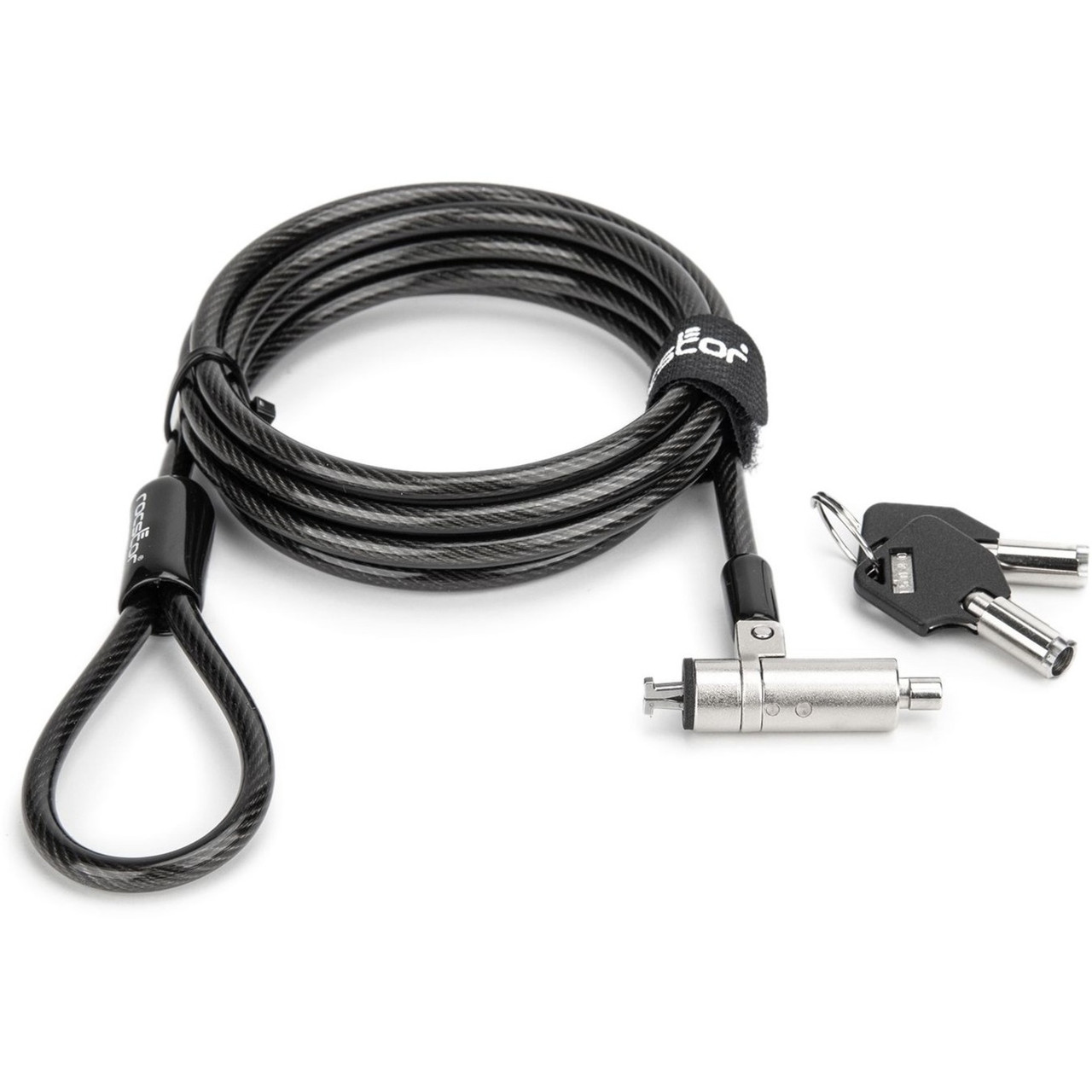 Rocstor N19 Security Cable Lock For Nano-Shaped Slots - (2) Keys - TAA - Resettable - 4-digit - Carbon Steel, Vinyl, Zinc Alloy, Galvanized Steel - 6 ft - For Notebook - TAA Compliant - Y1RB008-B1