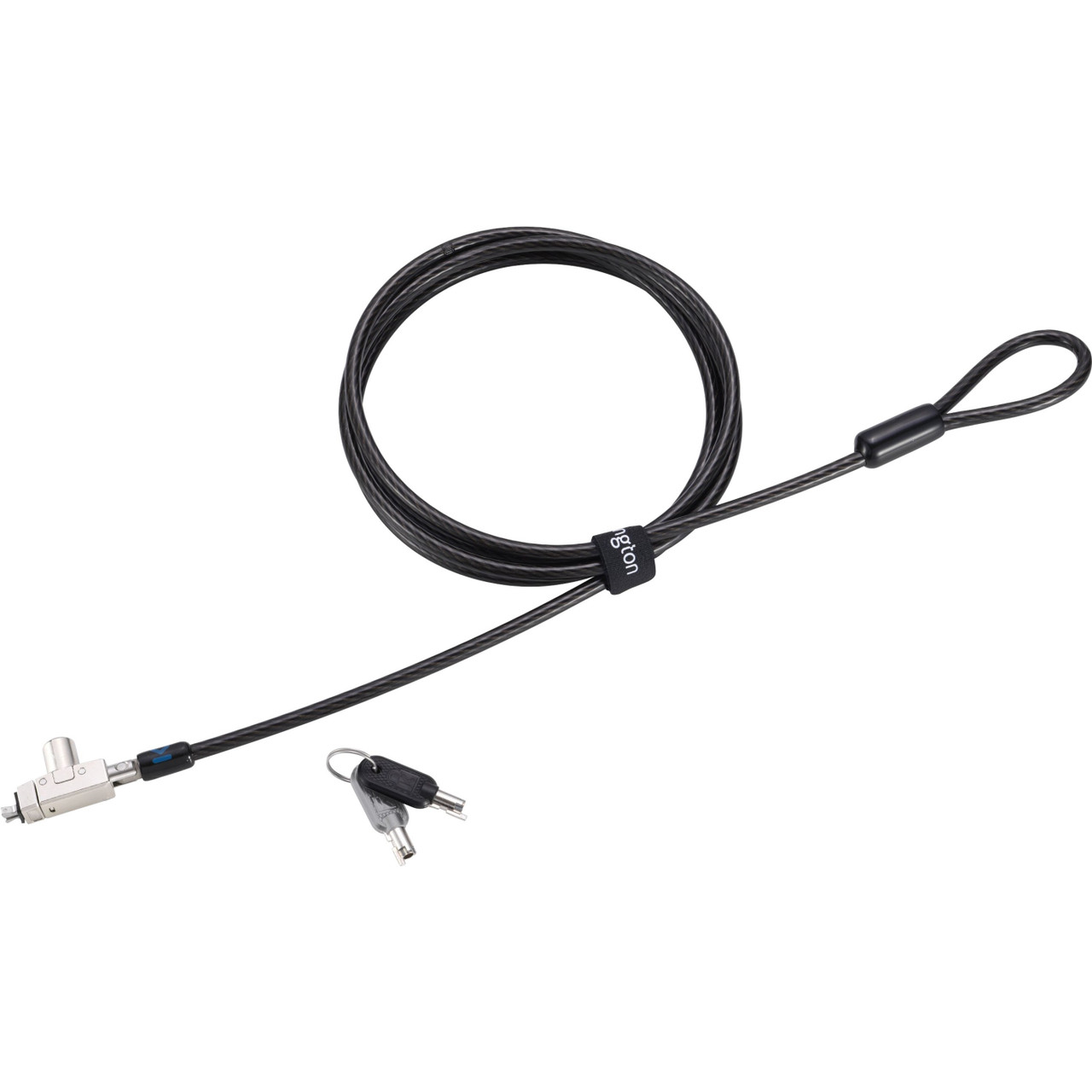 Kensington Slim N17 2.0 Keyed Laptop Lock for Wedge-Shaped Slots - Master Keyed On Demand - Black - Carbon Steel - 5.91 ft - For Notebook - K60502WW
