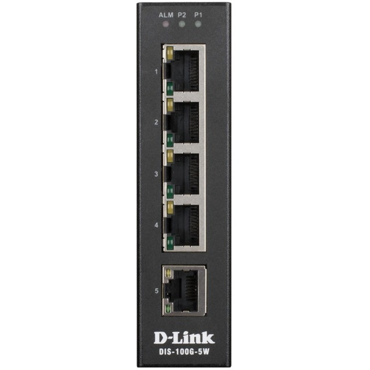 D-Link 5-Port UNManaged Industrial Switch, -40C to +75C - DIS-100G-5W