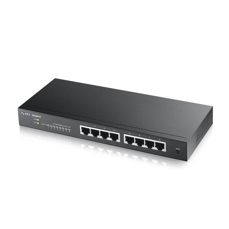 Zyxel  8-Port Gigabit Poe+ L2 Web Managed Switch (130W) W/2 Sfp + 2 Gbe Uplink - GS1350-12HP