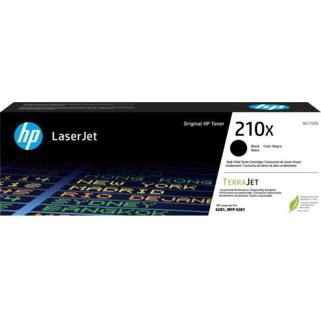 HP 210X Original High Yield Laser Toner Cartridge - Black Pack - W2100X