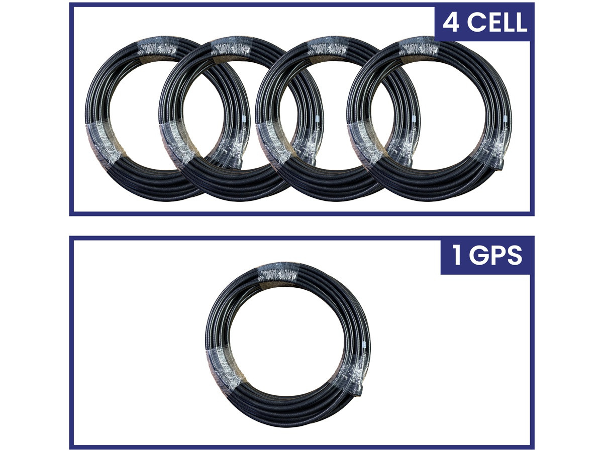 Parsec LSR400 Cable Kit For 5:1 Antenna With 4 Cell, Gps Cables. N Type Male To N Type Male Connectors On Both The Cell, And Gps Cables. (5) Cables At 25 Ft Eac - PC4004LG25NM2