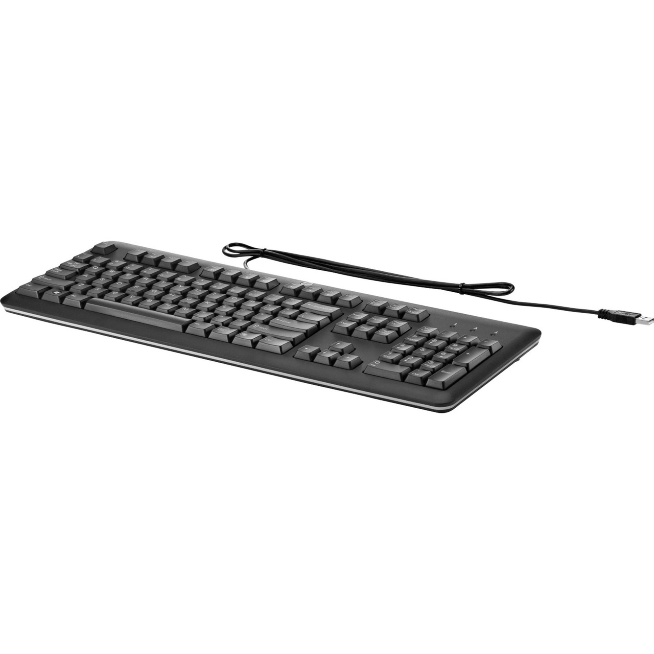 HP USB Keyboard - Cable Connectivity - USB Interface - English - Computer - PC - Black - QY776AT#ABA