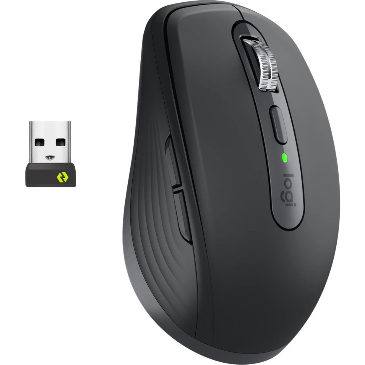 Logitech MX Anywhere 3 for Business Mouse - Darkfield - Wireless - Bluetooth/Radio Frequency - Rechargeable - Graphite - USB Type A - 4000 dpi - Scroll Wheel, Thumbwheel - 6 Button(s) - Right-handed Only - 910-006206