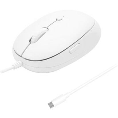 Macally MFAEC - Wired USB C Mouse for Mac with Back Button - Cable - White - USB Type C - 2400 dpi - MFAEC