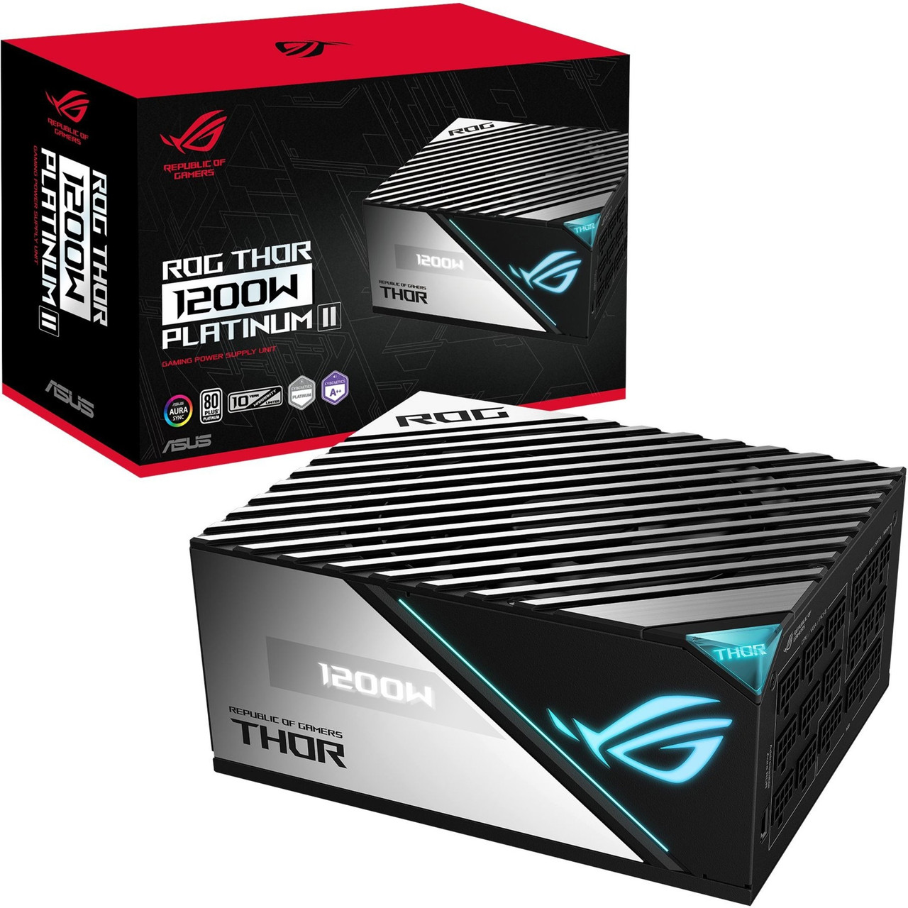Asus ROG Thor Platinum 1200W Power Supply - Internal - 3.3 V DC, 5 V DC, 12 V DC, -12 V DC Output - 1 +12V Rails - 1 Fan(s) - 89% Efficiency - ROG-THOR-1200P2-GAMING