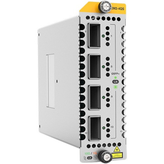 Allied Telesis XEM2-4QS Expansion Module - For Data Networking, Optical NetworkOptical Fiber40 Gigabit Ethernet - 40GBase-X - 4 x Expansion Slots - QSFP+ - Hot-swappable, Plug-in Module - AT-XEM2-4QS