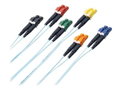 Panduit Opti-Core Fiber Optic Patch Cord - Patch cable - LC multi-mode (M) to LC multi-mode (M) - 39 m - fiber optic - duplex - 50 / 125 micron - OM4 - halogen-free - aqua - FZ2ELQ1Q1SNM039