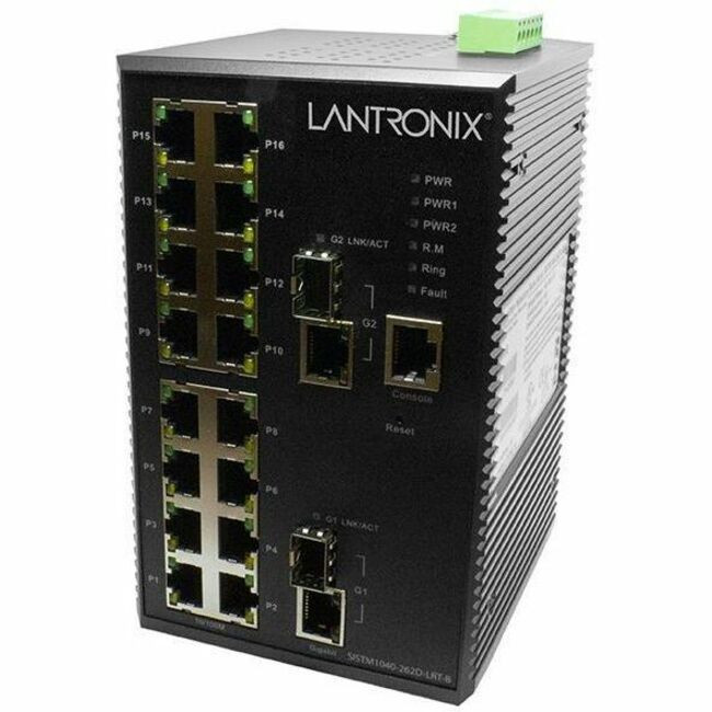 Lantronix Managed Hardened Fast Ethernet Switch - SISTM1040-262D-LRT-B