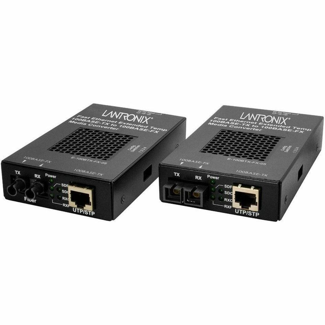 Lantronix E-100BTX-FX-05(SMHT) Transceiver/Media Converter - E-100BTX-FX-05(SMHT)-LA