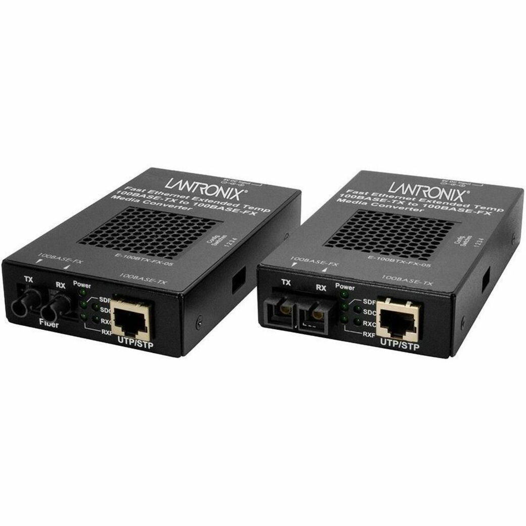 Lantronix E-100BTX-FX-05(SMHT) Transceiver/Media Converter - E-100BTX-FX-05(SMHT)-LA