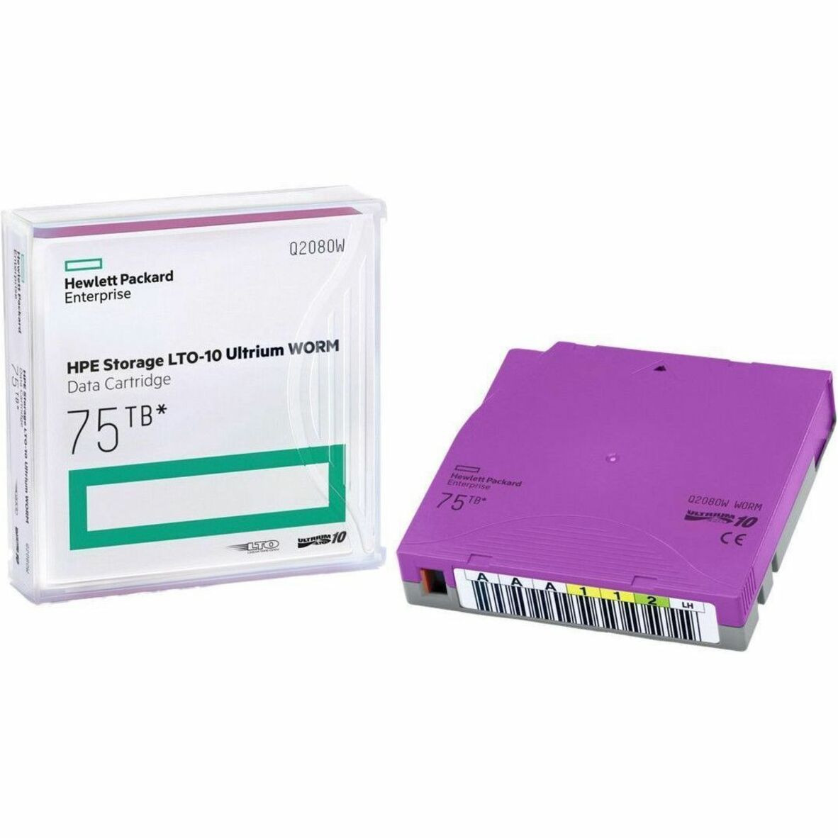HPE Storage LTO-10 Ultrium 75TB WORM Custom Labeled 20 Data Cartridges with Cases - Q2080WL