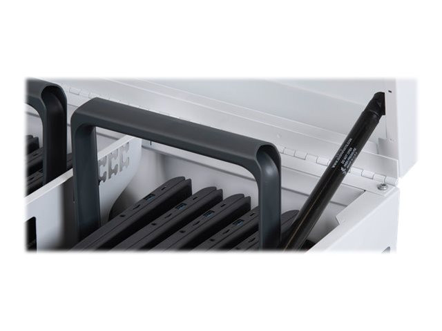 Bretford Cube Toploader Cart, 30X WithOut Caddies, AC Power, Paint Finish Arctic White TVTL30CAD-AW