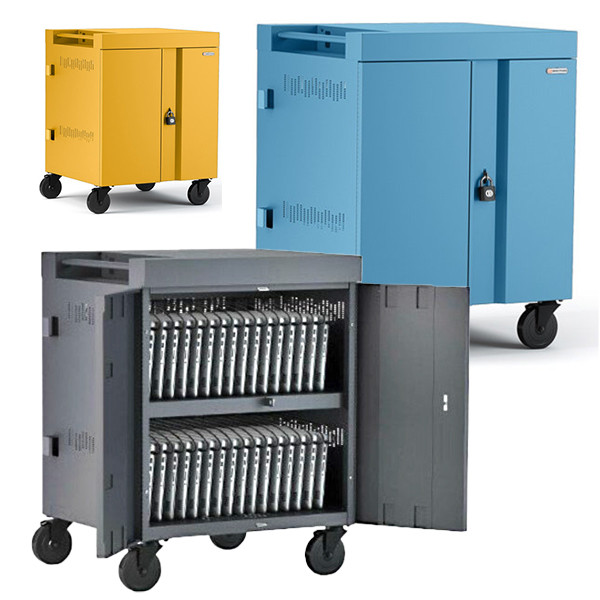 Bretford 16X Cube Cart, Pre-Wired USB-C, Platinum NON-STOCK. MADE IN USA. PREPAID DSV, NO MINIMUM. TVC16USBC-PM