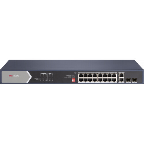 Hikvision 16-Port Gigabit PoE+ / PoE 4 Compliant Unmanaged Network Switch - DS-3E0520HP-E