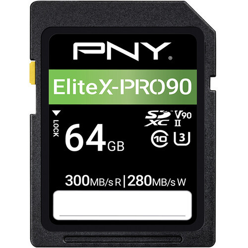 PNY 64GB EliteX-PRO 90 UHS-II SDXC Memory Card - P-SD64GV90300XPRO9-GE