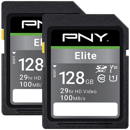 PNY 128GB Elite UHS-I SDXC Memory Card (2-Pack) - P-SD128X2U1100EL-GE