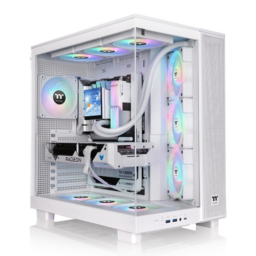 Thermaltake View 380 XL TG ARGB Snow Mid Tower Chassis - CA-11E-00M6WN-00