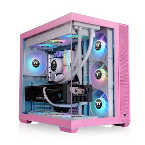 Thermaltake View 380 TG ARGB Bubble Pink Mid Tower Chassis - CA-1Z2-00MAWN-00