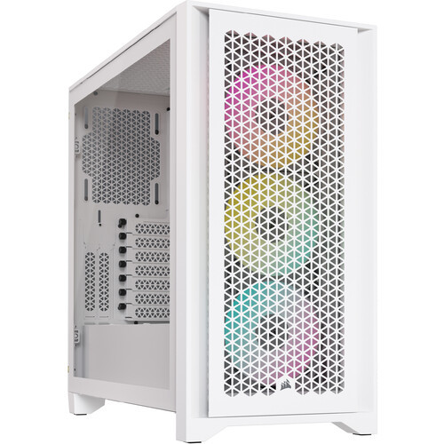 Corsair iCUE 4000D RGB Airflow Mid-Tower ATX Desktop Case (White) - CC-9011241-WW