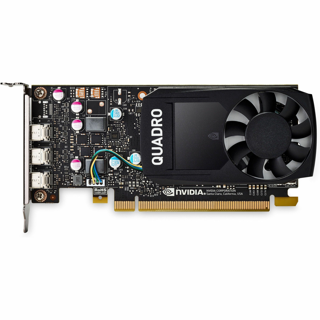 HP NVIDIA Quadro Graphic Card - 2 GB GDDR5 - Low-profile - 2 GHz Core - 64 bit Bus Width - PCI Express 3.0 x16 - 3 x Mini DisplayPort - Mini DisplayPort - 1ME43AT