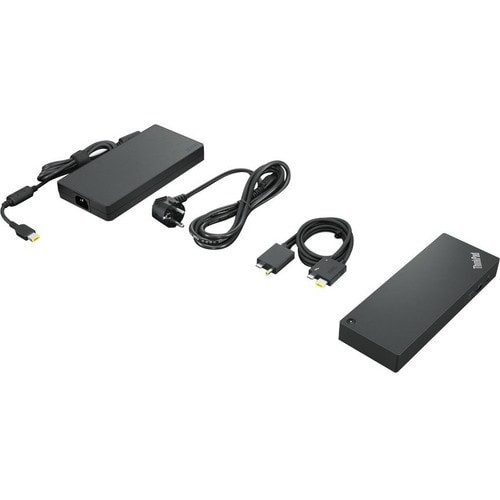Lenovo Dock - Black/red - Power Supply - 20v 15a - 1x Thunderbolt Port - For Host Connect 1x Thunderbolt Port - For Device Connect; 4x Usb-a 1x Usb-c; 1x Hdmi 2.1 2x Dp 1.4; 1x Gigabit Ethernet - 40B00300US