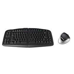 Goldtouch V2 Ajustable Keyboard and Comfort Mouse ErgoSuite Bundle. Angle our soft touch keyboard bertically and horizontally to suit your most comfortable typing angle - GTF-0001BKUSBGTMR