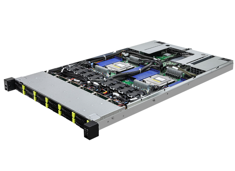 AsRock Rack 1U12E-GENOA2 1U Rackmount with 1+1, 80-PLUS Platinum, 1600W CRPS - 12 hot-swap 2.5" NVMe (PCIe5.0 x4)/SATA drive bays - 2 FHHL PCIe5.0 x16