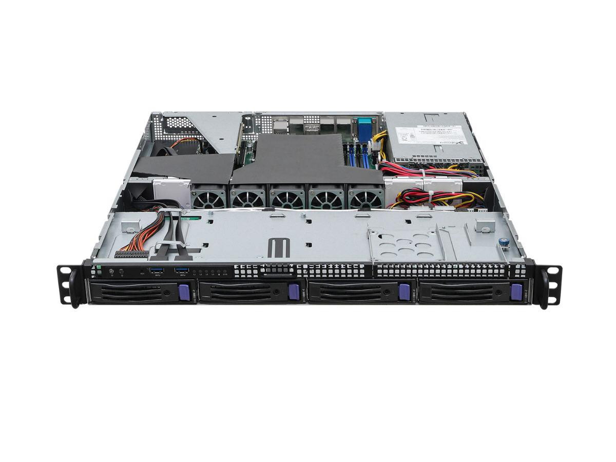 AsRock 1U4LW-B650/2L2T RPSU - 1U - AMD Ryzen 7000 - 4x 3.5 SATA/SAS - 1x M.2 - Dual 1GbE+10GbE - 450W 1+1 Redundant, 4 x Samsung 32GB DDR5-4800 ECC UDIMM