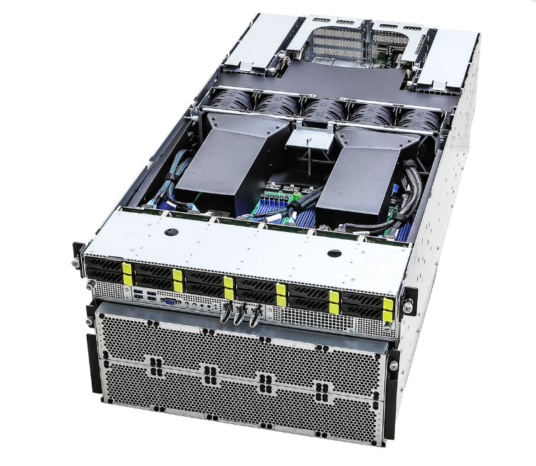 AsRock Rack 6U8M-TURIN2 MI325X 6U Rackmount with 4+4, 80-PLUS Titanium, 3000W CRPS - Dual Socket SP5 (LGA 6096), supports AMD EPYC™ 9005*/9004 (with AMD 3D V-Cache™ Technology) and 97x4 series processors