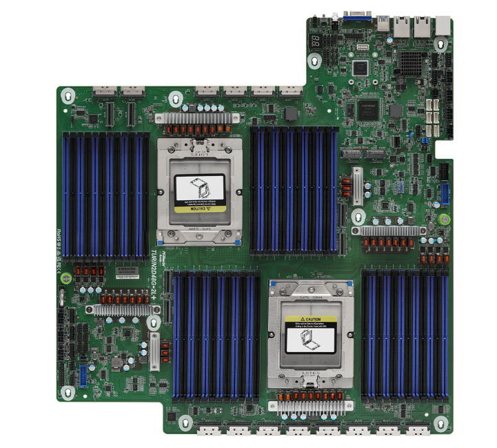 AsRock Rack TURIN2D48G-2L+ Motherboard - TDP up to 500W - Proprietary (18" x 16.9") - Dual Socket SP5 (LGA 6096), supports AMD EPYC 9005*/9004 (with AMD 3D V-Cache Technology) and 97x4 series processors