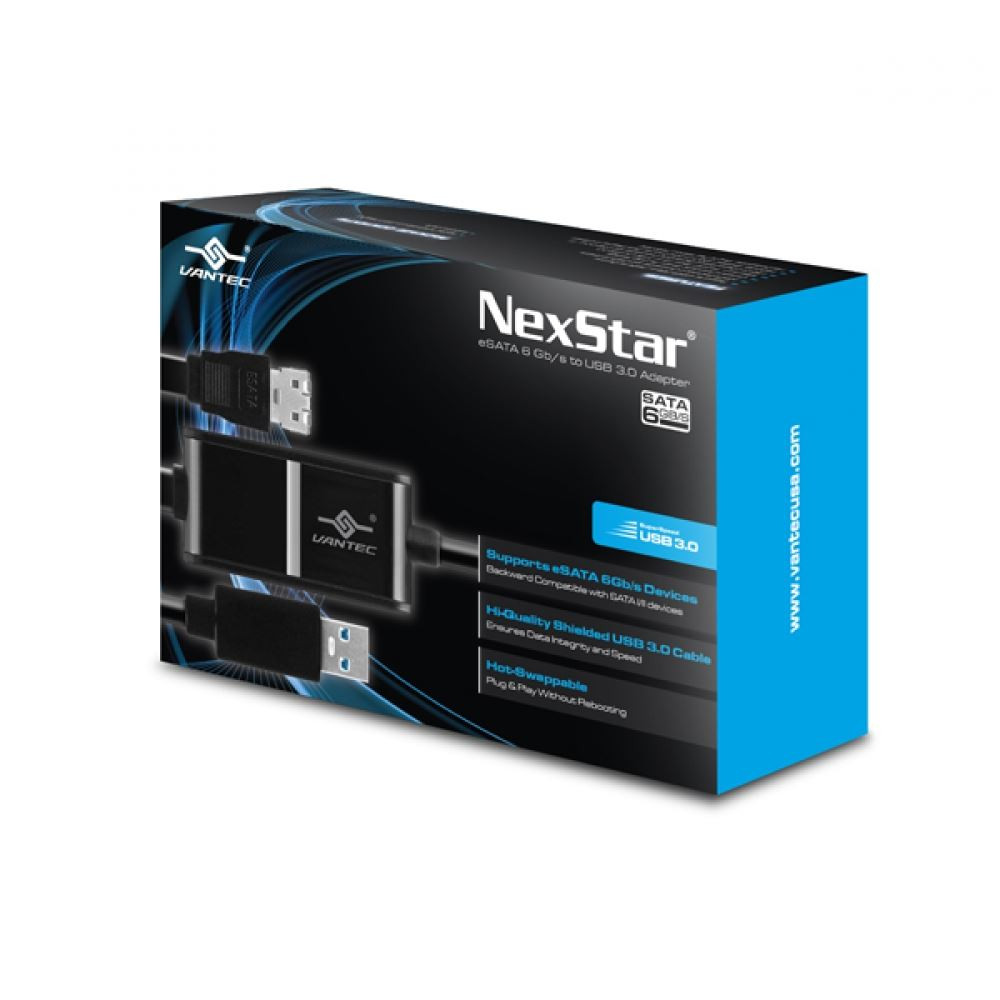 Vantec Nexstar Esata 6Gb/S To Usb 3.0 Adapter Offer The Fastest Link Between Your Usb 3.0 Port And Your Esata Device. It Gives You The Flexibility Of Connecting Any Esata Device To Your Computer Via Superspeed Usb 3.0 Connection - CB-ESATAU3-6