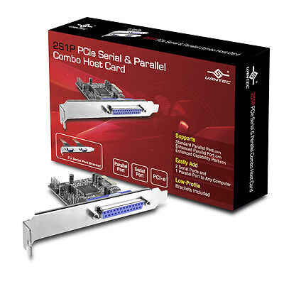 Vantec 2S1P Pcie Serial & Parallel Combo Host Card Is The Easiest Way To Add Extra Serial And Parallel Ports To Any Computer. Compliant With Pci Express Base Specification 1.1, This Host Card Will Allow You To Plug In Three Different - UGT-PCE2S1P