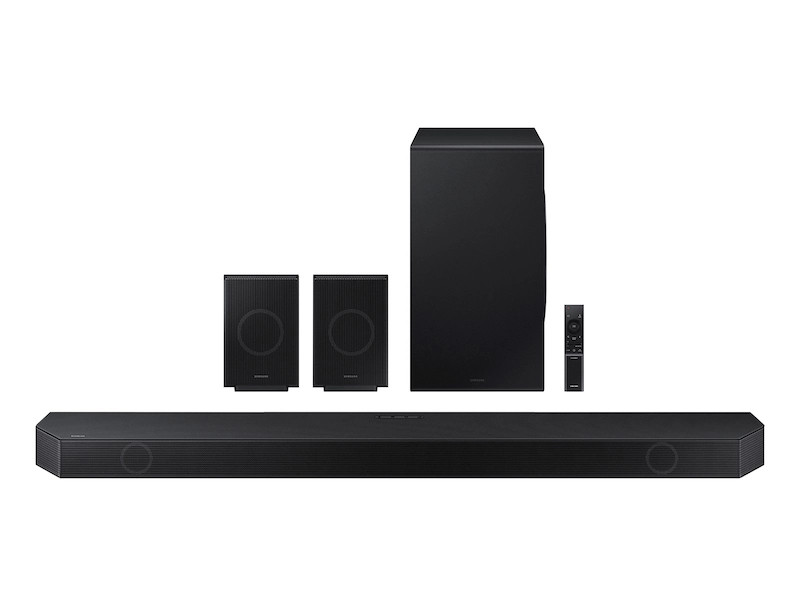 Samsung Q-series 11.1.4 ch. Wireless Dolby ATMOS Soundbar + Rear Speakers w/ Q-Symphony - 11.1.4 Ch. True Dolby Atmos Sound - Wireless Dolby ATMOS - Up/Side Firing Rear Kit Speakers Included - HW-Q990D/ZA Samsung Q-series 11.1.4 ch. Wireless Dolby ATMOS Soundbar + Rear Speakers w/ Q-Symphony - 11.1.4 Ch. True Dolby Atmos Sound - Wireless Dolby ATMOS - Up/Side Firing Rear Kit Speakers Included - HW-Q990D/ZA