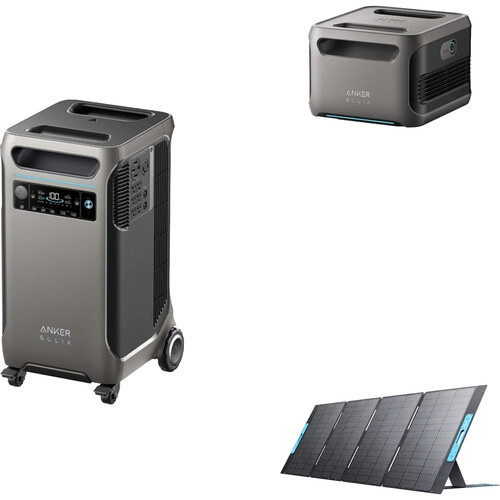 Anker SOLIX F3800 Portable Power Station with Expansion Battery and 400W Solar Panel Kit - B179011M