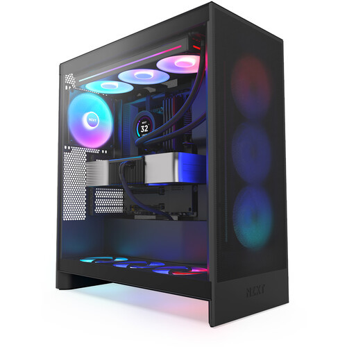 NZXT H7 Flow RGB Mid-Tower Case (Black, 2024) - CM-H72FB-R1