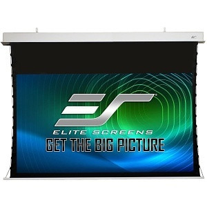 Elite Screens Kestrel Tab-Tension CLR3, 121 Diag. 16:9, Ultra-Short Throw Ceiling Ambient Light Rejecting (CLR/ALR) Electric Floor-Rising Projector Screen,White Casing - FTE121XH3-CLR3