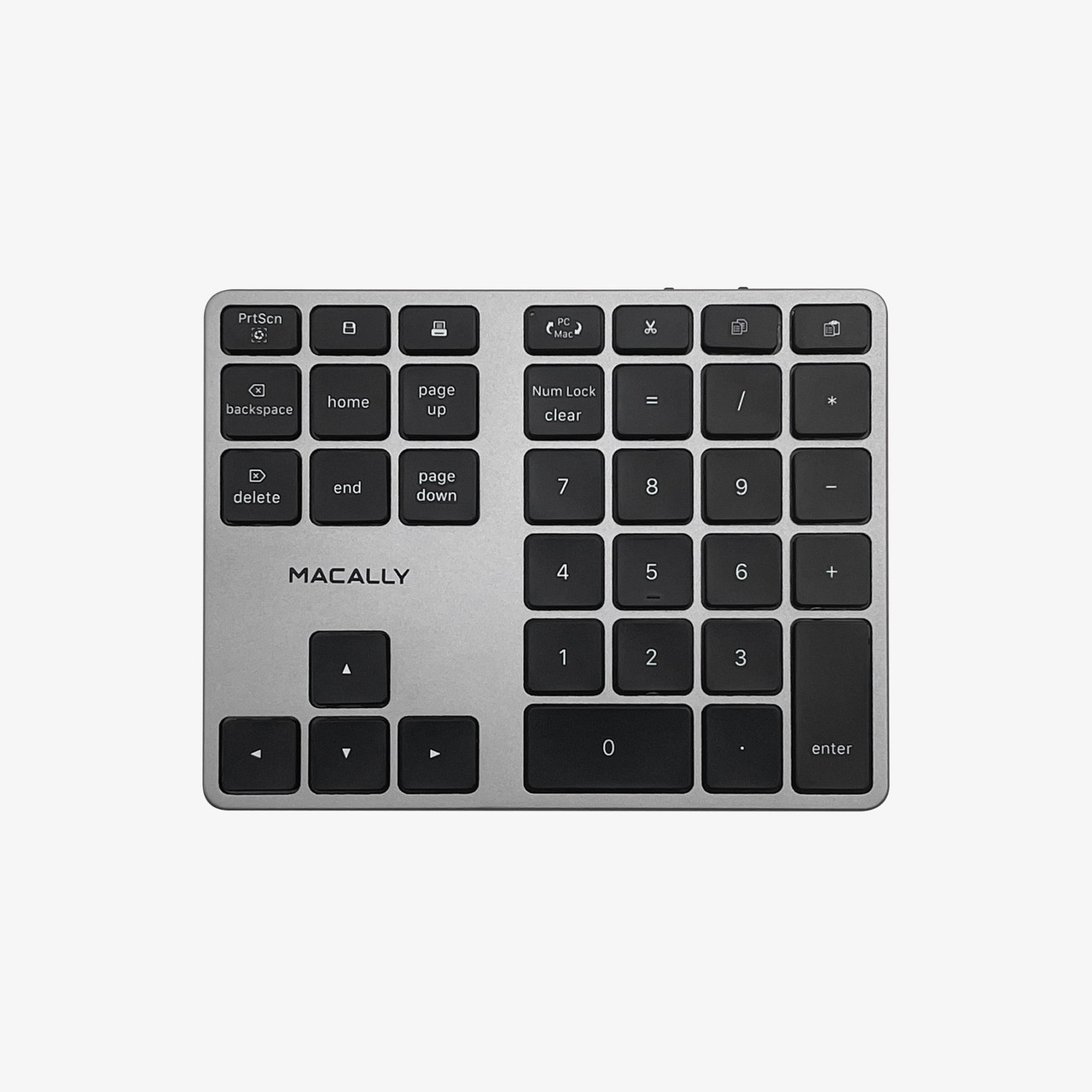 Macally 2 Zone - 10 Key Bluetooth Number Pad for Mac and PC (Space Gray) - BTNUMKEYPROSG Macally 2 Zone - 10 Key Bluetooth Number Pad for Mac and PC (Space Gray) - BTNUMKEYPROSG
