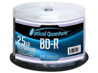 Vinpower Digital Optical Quantum 6X 25Gb White Everest Thermal Printable Bd-R - 50 Pc/Pk - OQBDR06WTP-E-50