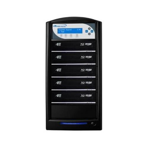 Vinpower Digital sharkblu Blu-Ray Cd Dvd Duplicator - 5 Target - Disk Duplicator - Slots: 5 - Bd-Re X 5 - External - Black - SHARKBLU-S5T-BK