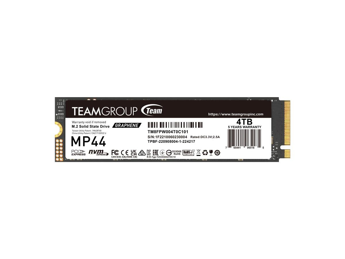 Teamgroup Mp44 4Tb Nvme 1.4 Pcie Gen 4X4 M.2 2280 Internal Solid State Drive Ssd - TM8FPW004T0C101