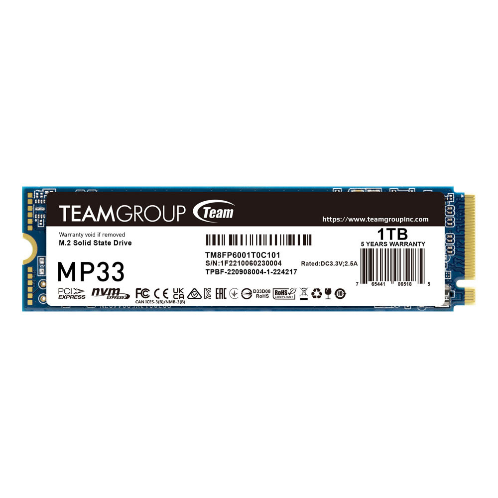 Teamgroup Mp33 1Tb M.2 2280 Gen3 Ssd Bulk Pack - TM8FP6001T0C120