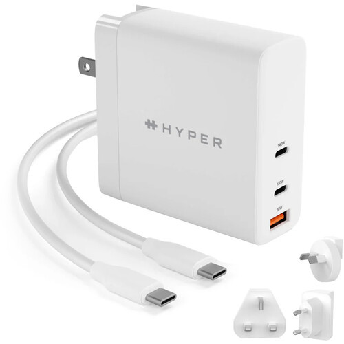 Hyper Juice 140W 3-Port USB GaN Charger with Cable & Power Adapters - HJG140WW