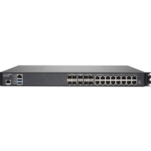 Sonicwall Nsa 3650 Network Security/Firewall Appliance - 16 Port - 1000Base-T, 10Gbase-X - Gigabit Ethernet - Des, 3Des, Aes (128-Bit) Aes (192-Bit), Aes (256-Bit), Md5, Sha-1 - 16 X Rj-45 - 10 Total Expansion Slots - 1Year Totalsecure - 01-SSC-4081