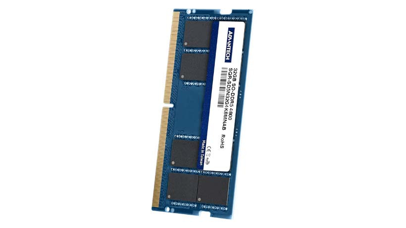 Advantech Industrial Grade SODIMM DDR5 5600 Memory Module with 8GB/16GB/32GB, Samsung/Hynix IC, PMIC, and Wide Temperature Support (-40°C to 95°C)