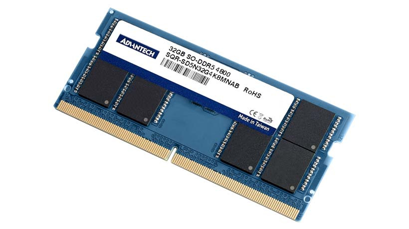 Advantech SQR-SD5N DDR5 4800 SODIMM Memory Module with Samsung/Hynix IC, JEDEC Standard 262-Pin, 30u" & 3u" Golden Finger, and Lifetime Warranty - 8/16/32GB - SODIMM DDR5 4800