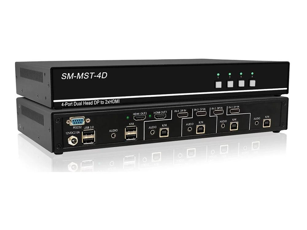 Smartavi 4 Port KVM MST with Dual 4K HDMI Out -SM-MST-4D