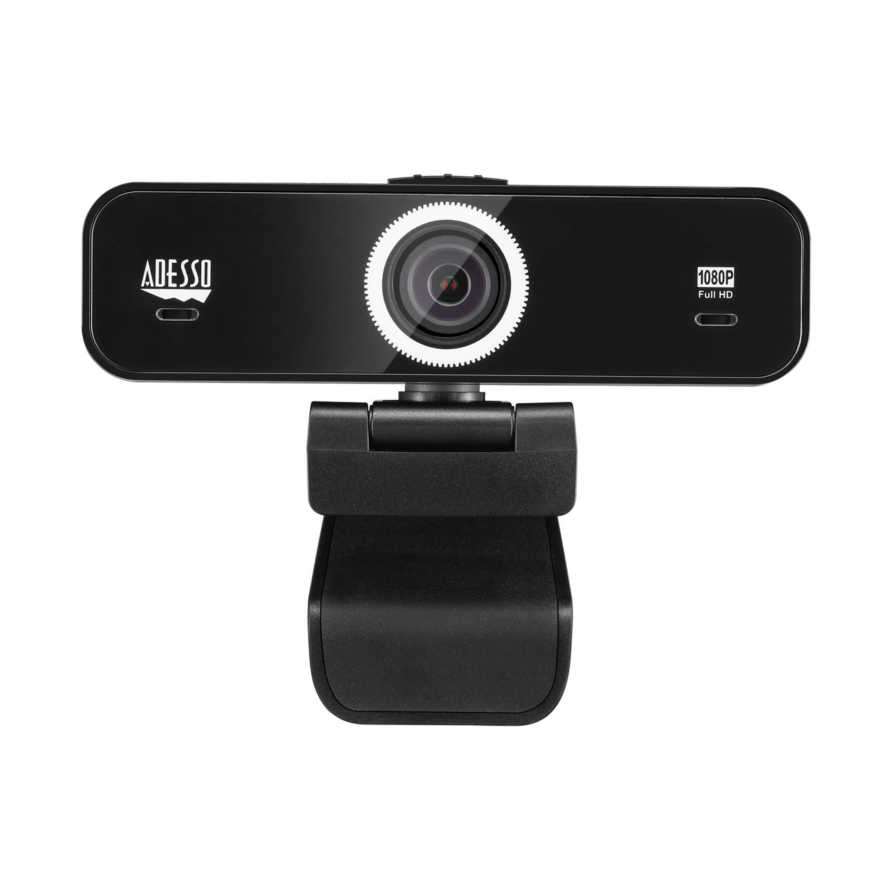 Adesso 1080P FULL HD Fixed Focus USB Webcam with Adjustable View Angle Built-in Dual Microphones Privacy Shutter Audio/Video Mode Privacy ON/OFF Switch & Tripod Mount (TAA Compliant) - CYBERTRACKK1TAA