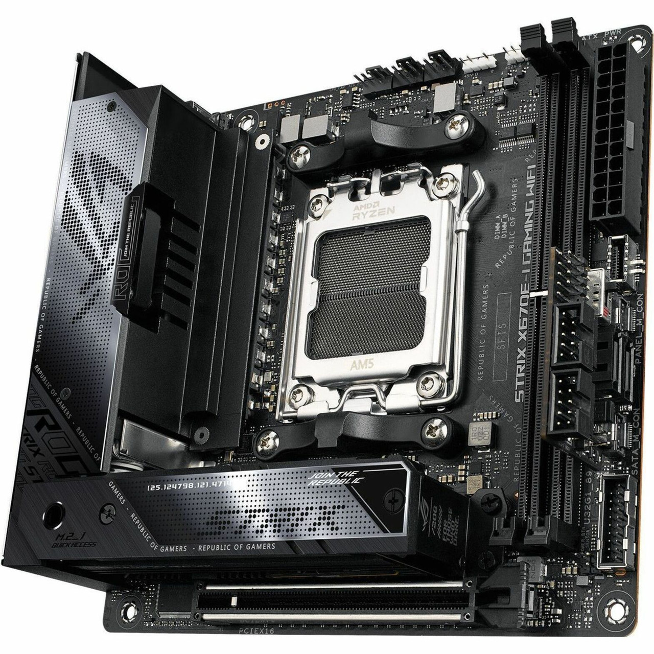 Asus ROG Strix STRIX X670E-I GAMING WIFI Gaming Desktop Motherboard - AMD X670 Chipset - Socket AM5 - Mini ITX - 90MB1B70-M0AAY0